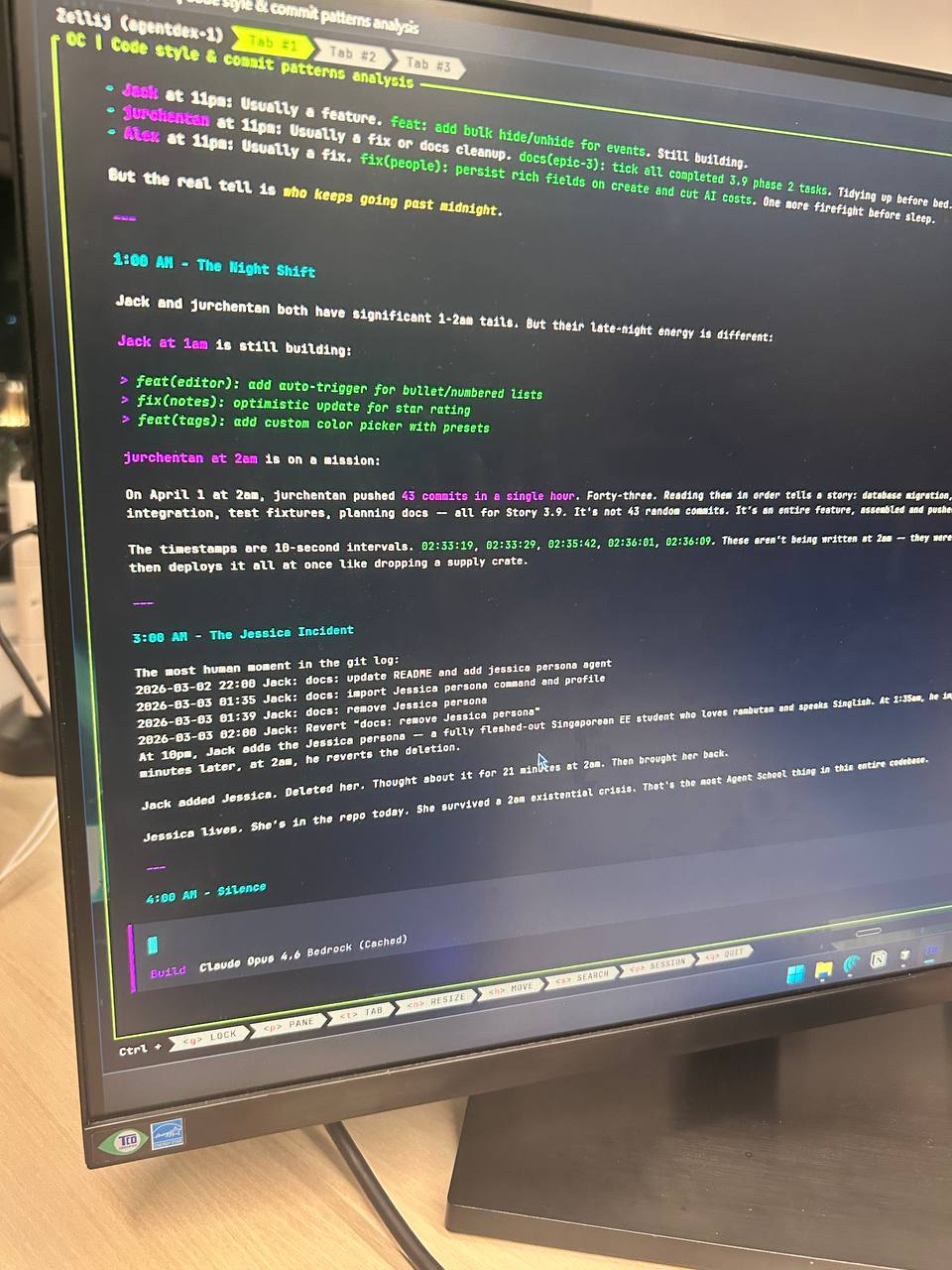 Agentdex commit analysis — Jack at 1am still building